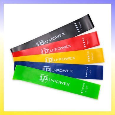 Набор латексных фитнес-резинок U-Powex (5 шт.)